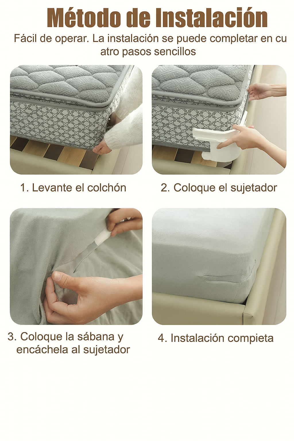 MagicGrip - 4 Clips tensores de esquina para sábanas.